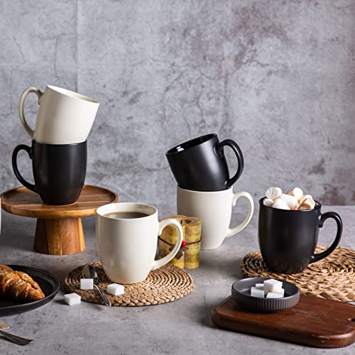16 oz Coffee Mugs Set of 6 (Matte Black)