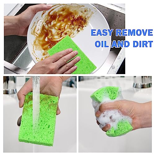 48 Pack Sponges Kitchen Natural Compressed Cellulose Sponges Durable Dish Sponge for Cleaning & DIY Reusable (48 Count)