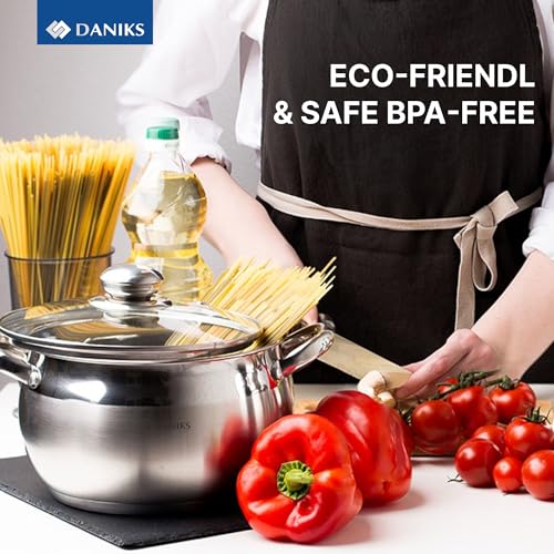 Classic 6 Piece Stainless Steel Cookware Set with Glass Lids (6-pcs Set)