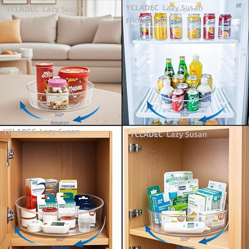 6 Pack Lazy Susan 11.5" Turntable Rotating Spin Organizer Storage (11.5 inch 6pack)