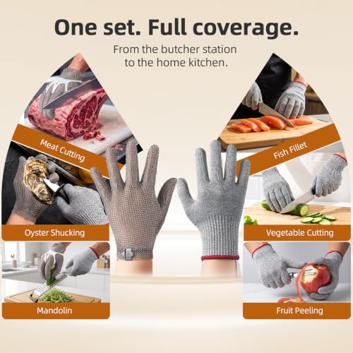 Steel. Fine. No Cuts. Food Grade Cut Resistant Glove (Large)