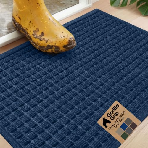 HydroABSORB Door Mat for Indoor Outdoor Use (Blue / 29" X 17")