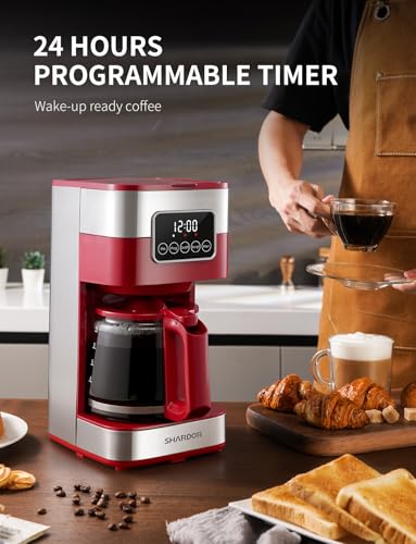 10 Cup Programmable Coffee Maker (Red)
