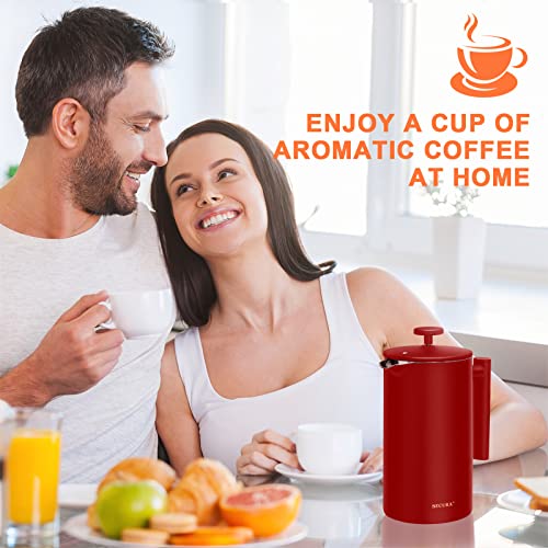 French Press Coffee Maker (Red / 34 oz)