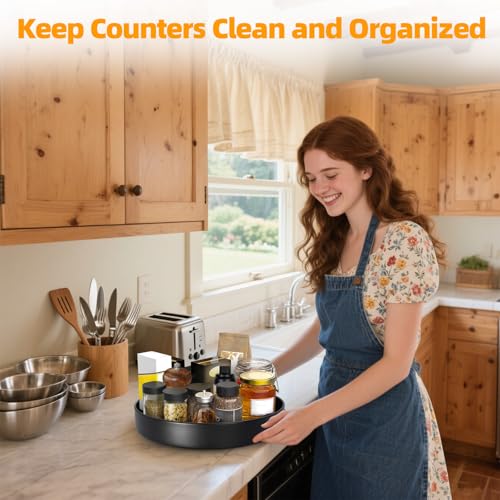 Metal Lazy Susan Organizer (10'' Black-1 Tier)