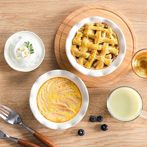 Ceramic Mini Pie Pans Set of 6 (Cream)