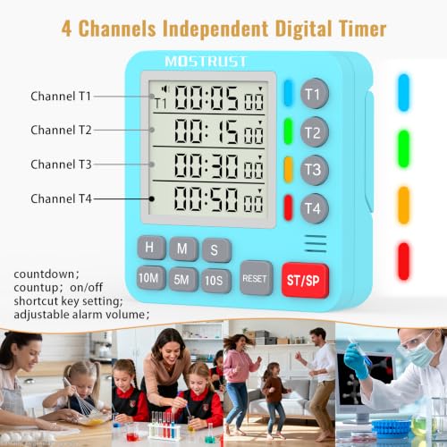 Digital Dual Kitchen Timer (Blue)