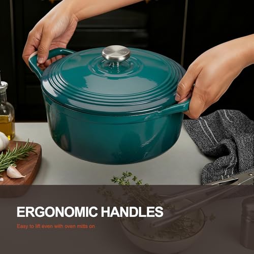 Enameled Cast Iron Dutch Oven (5.5 Quart / Forest Green)