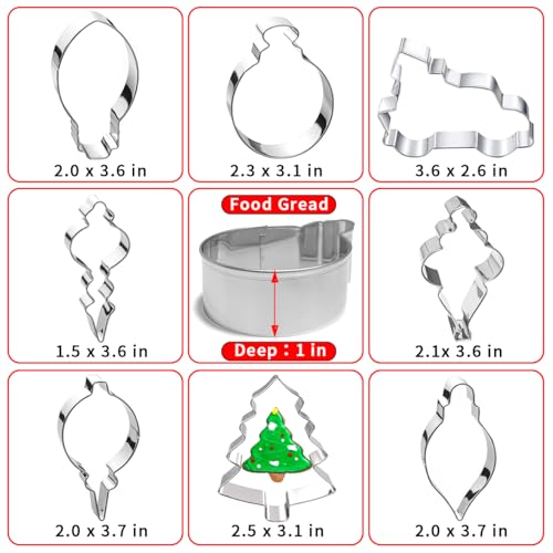 Christmas Ornament Cookie Cutters 8Pcs