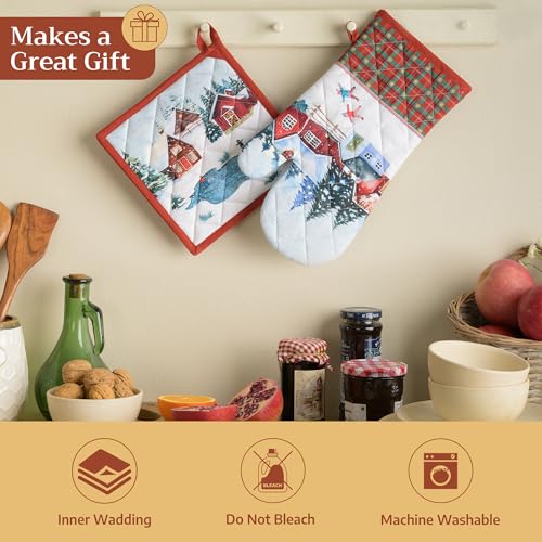 Pot Holders 100% Cotton Potholders (125 - Megeve / 8" x 8" (Pot Holder Pack of 2))