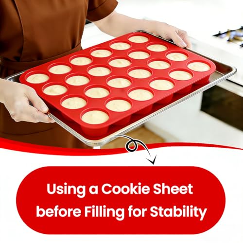 Silicone Mini Muffin Pan 3 Pack 24 Cups Nonstick Mini Cupcake Pan for Baking Muffins Cupcakes Egg Bites Fat Bombs (24-Cup Mini)