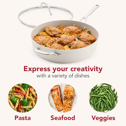 Hard Anodized Ceramic Saute Pan with Lid (Porcelain / 5-Quart)