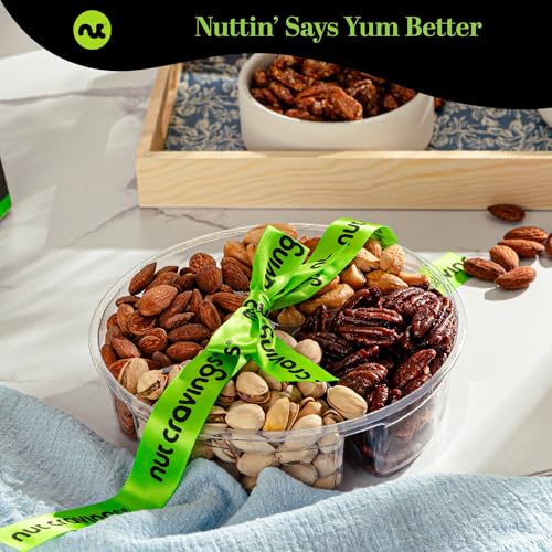 Mixed Nuts Gift Basket + Green Ribbon