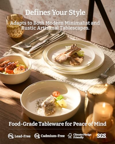 Milkyway 12 Piece Stoneware Dinnerware Set (Almond Milk / Service for 4 (Standard Dinner Set))