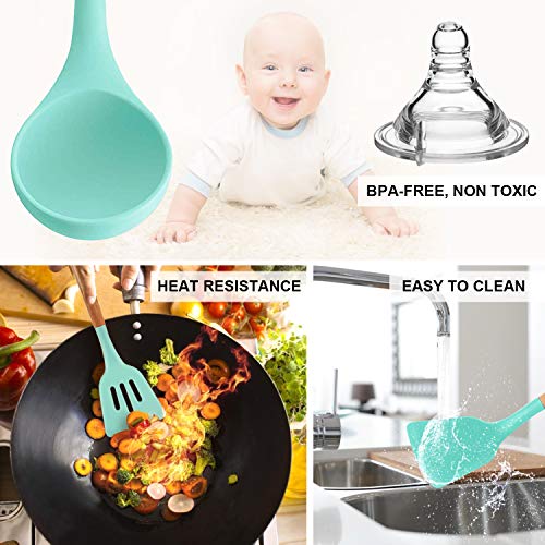 Silicone Cooking Kitchen Utensils Set (Green)