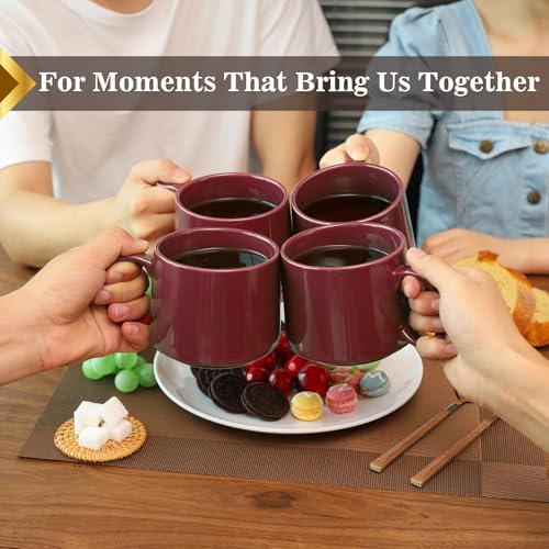 Coffee Mugs Gift Set of 4 (Red)