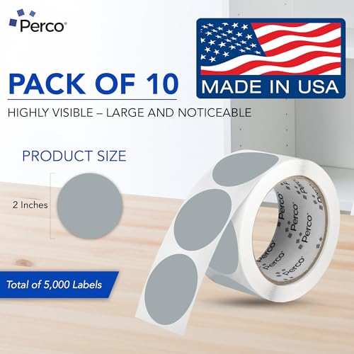 Grey Perforated Round Circle Dot Sticker 2 (Grey / 2 Inch)