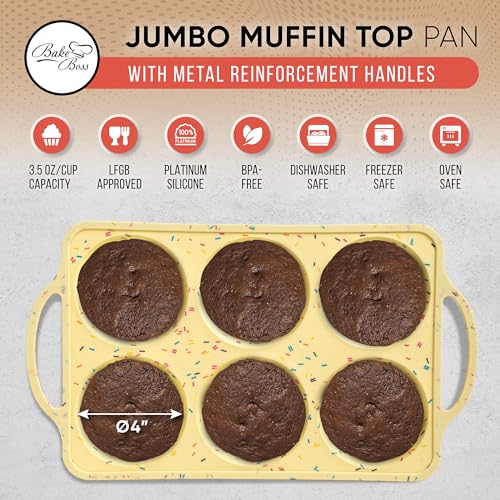 Jumbo Top Silicone Muffin Pans for Baking (Confetti / Top Jumbo (6 Cups))