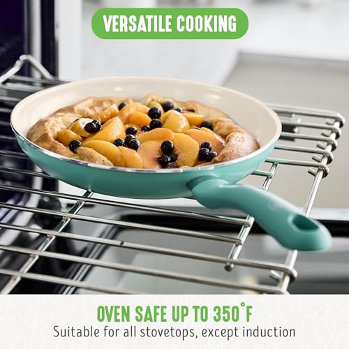 2 Piece 7” & 10” (7" & 10" Frying Pan Skillet Set / Turquoise)
