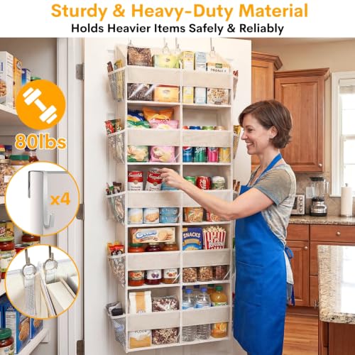 2 Pack Over the Door Organizer 5 Tiers (Beige - 5 Tiers - 2 Pack)