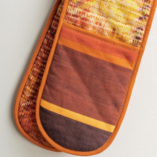 Double Oven Mitts 100% Cotton Double Oven Glove (061 - Thanksgiving Tartan / 7" x 35" (Double Oven Mitt))