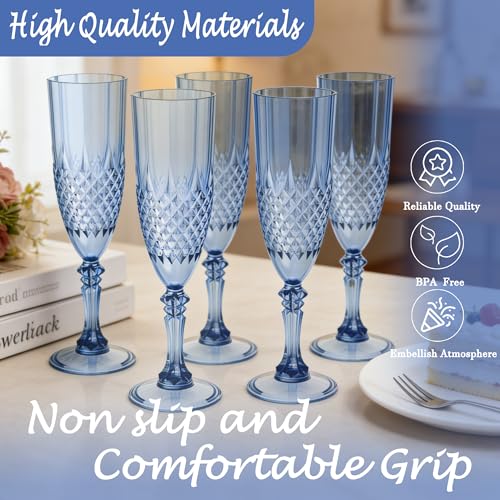 12 Pack Plastic Champagne Flutes (24 Count)