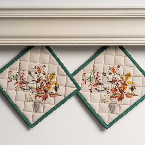 Pot Holders 100% Cotton Potholders (053 - Recolte / 8" x 8" (Pot Holder Pack of 2))