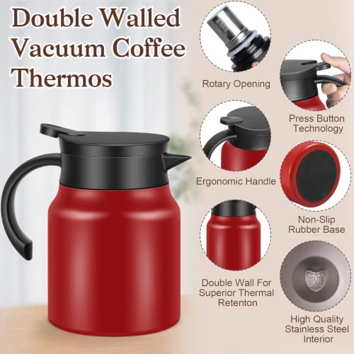 2 PCS 30 OZ Thermal Coffee Carafe (Red / 30 oz)