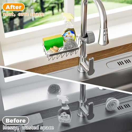 Sponge Holder Over Faucet Kitchen Sink Caddy Organizer