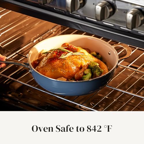 Ceramic Nonstick Cookware Set (Blue / 14PC Cookware Sets)