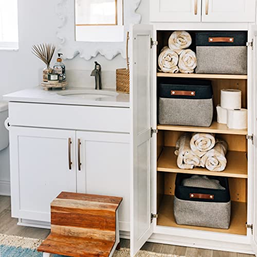 16x12.5in Storage Baskets (Gray / Black / Extra Large - 3pc)