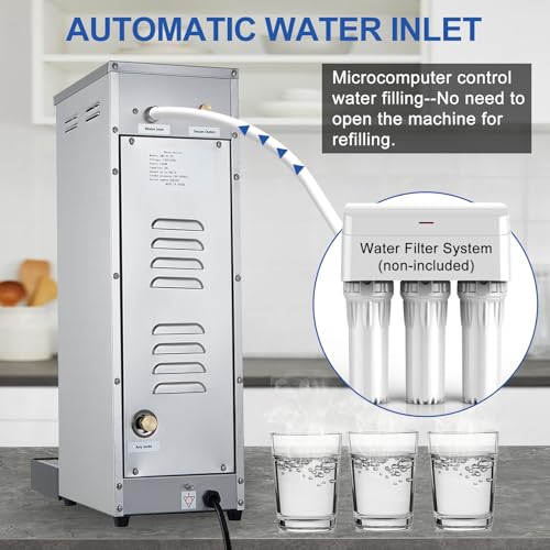 Hot Water Dispenser Commercial Water Boiler Countertop Hot Water Machine Stainless Steel Step (Silver 30Liter/H)