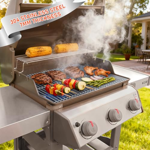 SUS304 Grill Grates for Weber Spirit 310&GS Spirit II 300 Series (17.4" x 11.7" SUS304 2 Pack)