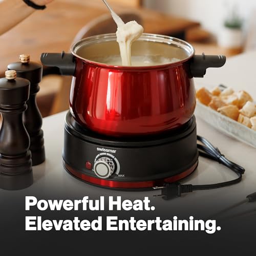 Arolla 10 Pieces Stainless Steel Electric Fondue Set (Red)