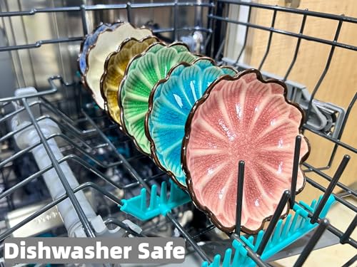 Ceramic Spoon Rest for Stove Top (Cracks Deco, Pink)