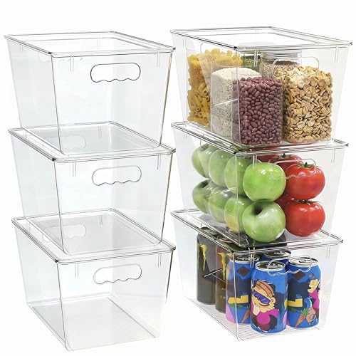 6 Pack Clear Storage Bins with Lids