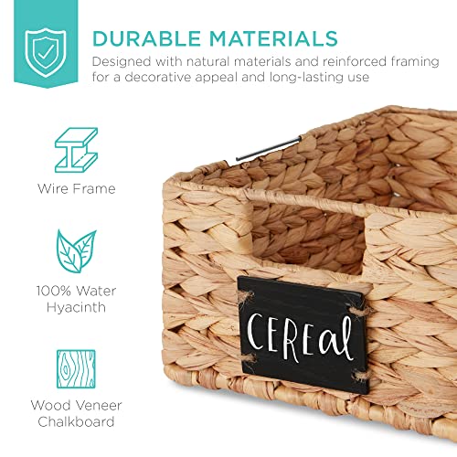 Set of 4 9x12in Water Hyacinth Pantry Baskets (9x12x5in / Natural)