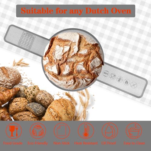 2 Pack Thickened Silicone Bread Sling (Grey-20.9"L x 8.7"W)
