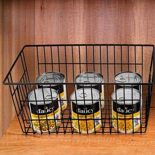 Farmhouse Metal Wire Basket (Black-3pack / 15.7"L x 9.5"W x 6.3"H)