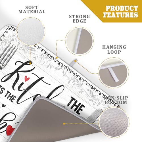 White Kitchen Dish Drying Mat 18x24 Inch Knife Fork Dish Drainer Rack Mats Microfiber Absorbent Protector for Kitchen Countertop Decor (home kitchen / 18" x 24")
