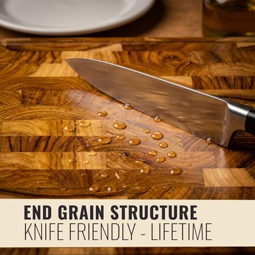 Teak Wood Cutting Board for Kitchen (Teak Wood / 19.7"L x 12.2"W)