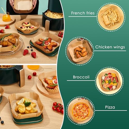 100Pcs Small 4.7 Inch Square Air Fryer Liners Disposable for 1