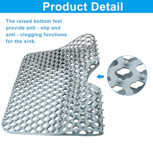 Heat Resistant Silicone Sink Mat Protector (28"X15" Center Drain)