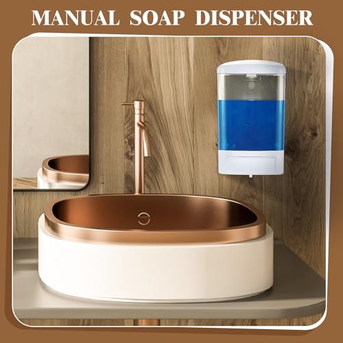 8 Pcs Wall Mounted Soap Dispenser (White / 33.8 oz 1000 ml)