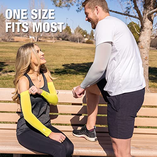 Cooling Arm Sleeves for Men & Women (3 Pairs: 1 Pair Black + 1 Pair Dark Blue + 1 Pair Gray / One Size)