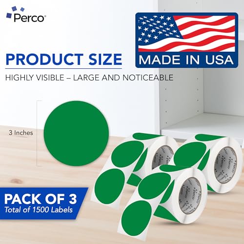 Green Perforated Round Circle Dot Sticker 3 (Green - Dark / 3 Inch)