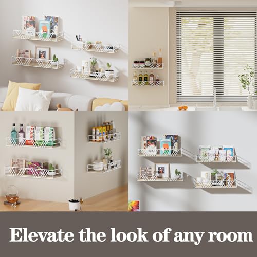 Floating Shelves for Wall Set of 4 (White)