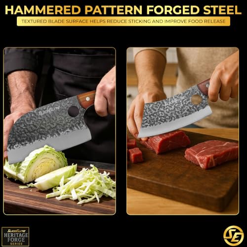 2 Piece Butcher Knife Set Serbian Chef Meat Cleaver Kitchen Knives BBQ