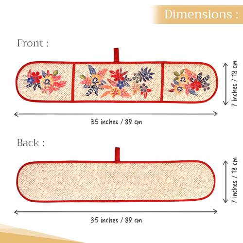 Double Oven Mitts 100% Cotton Double Oven Glove (064 - Kalahari / 7" x 35" (Double Oven Mitt))