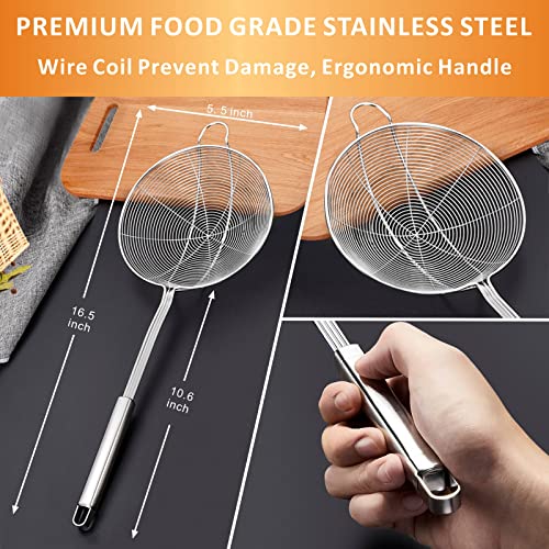 16.5 Inch Spider Strainer Cooking Skimmer for Cooking and Frying (X Large Spider Strainer for Frying)